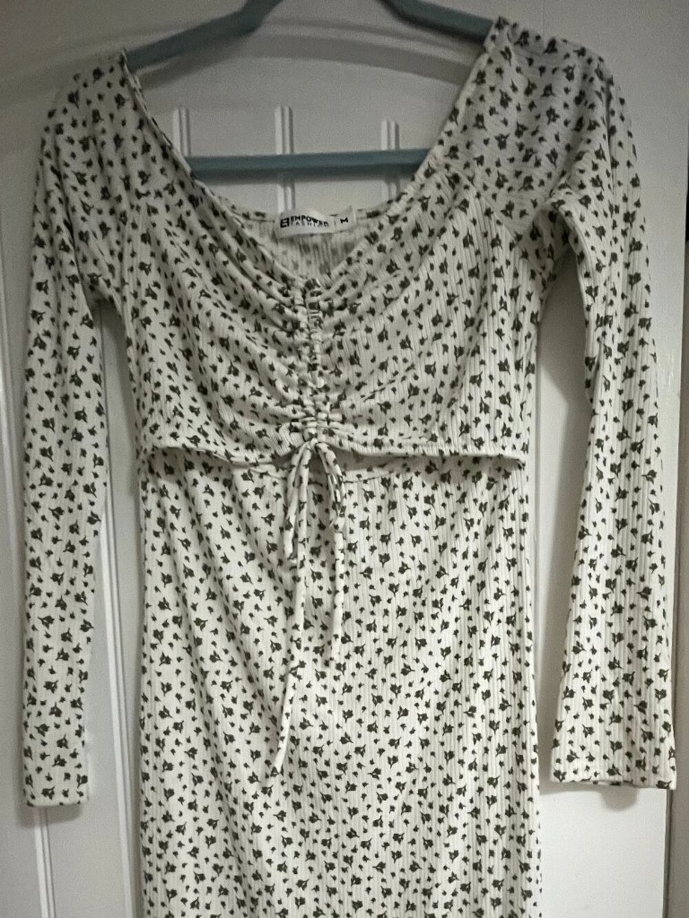 White & Green Dress